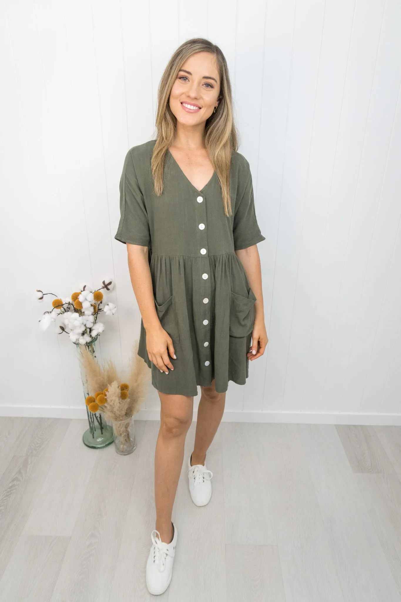 Cassidy Dress -Khaki