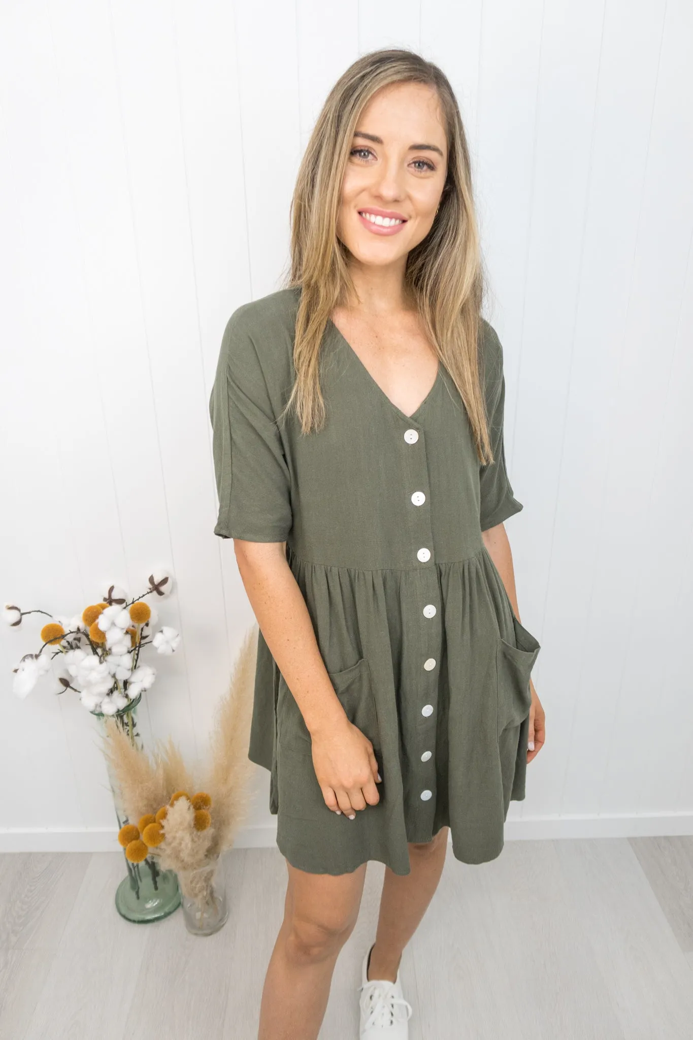 Cassidy Dress -Khaki