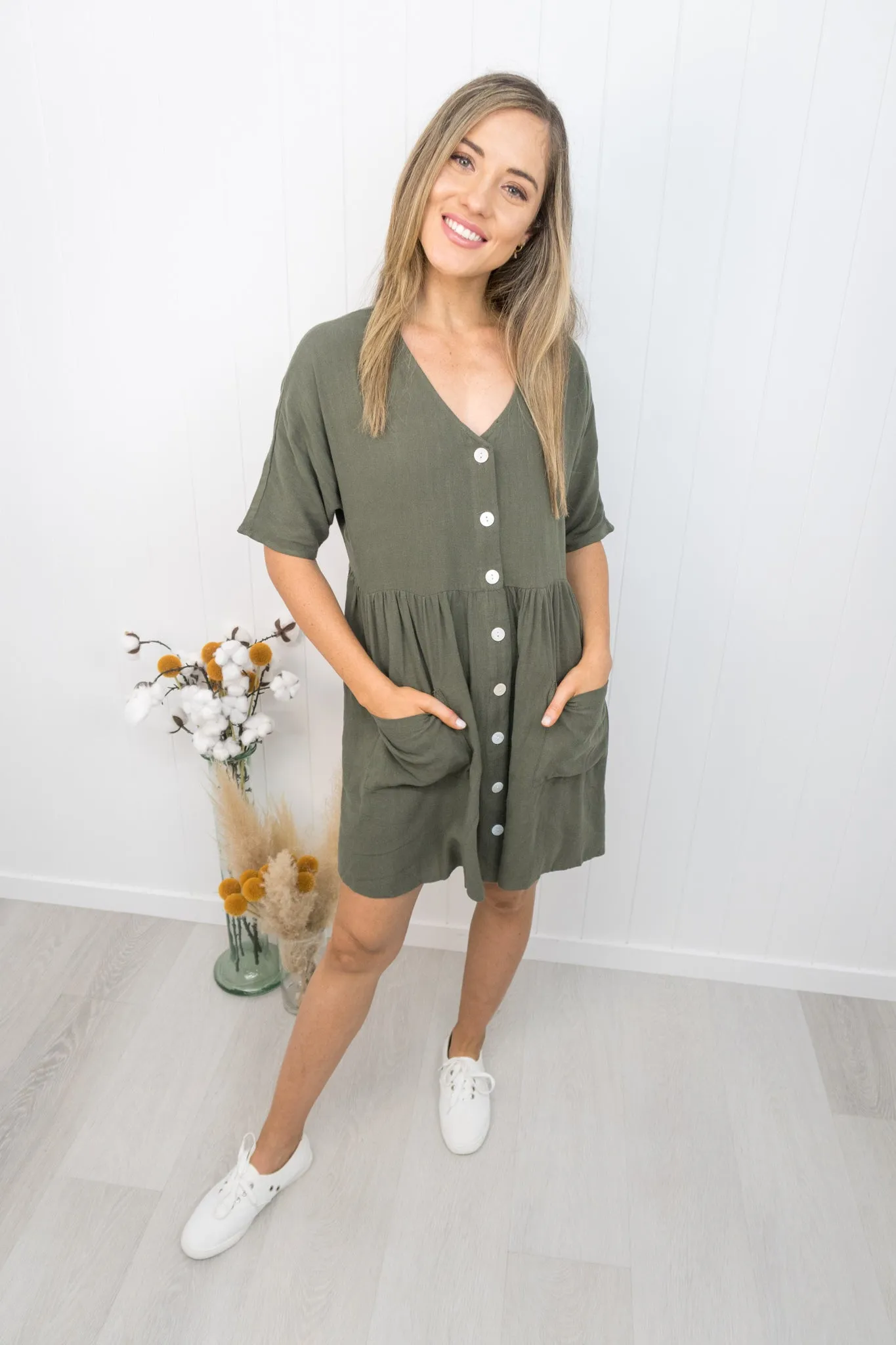 Cassidy Dress -Khaki