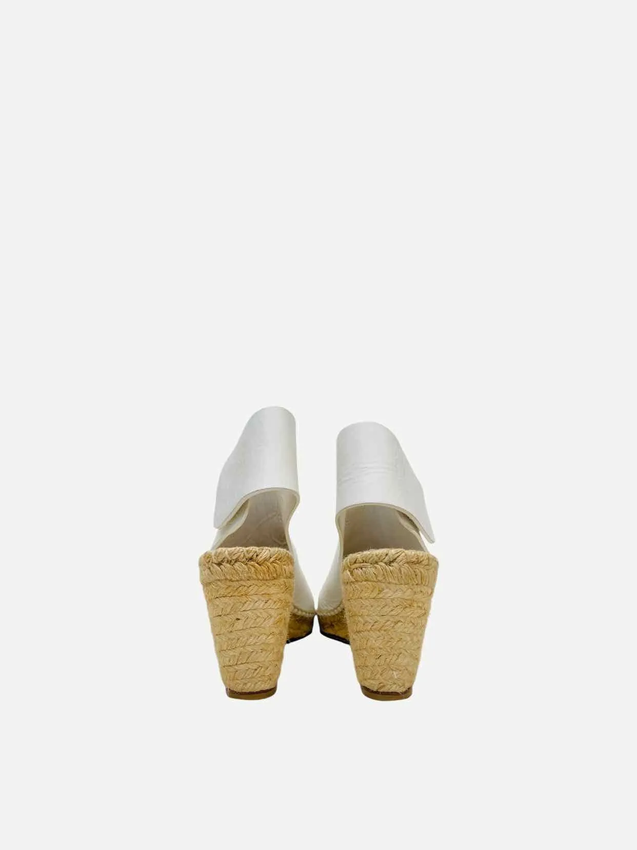 CELINE Espadrille White Wedges 38