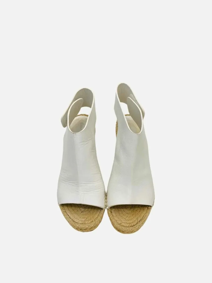 CELINE Espadrille White Wedges 38