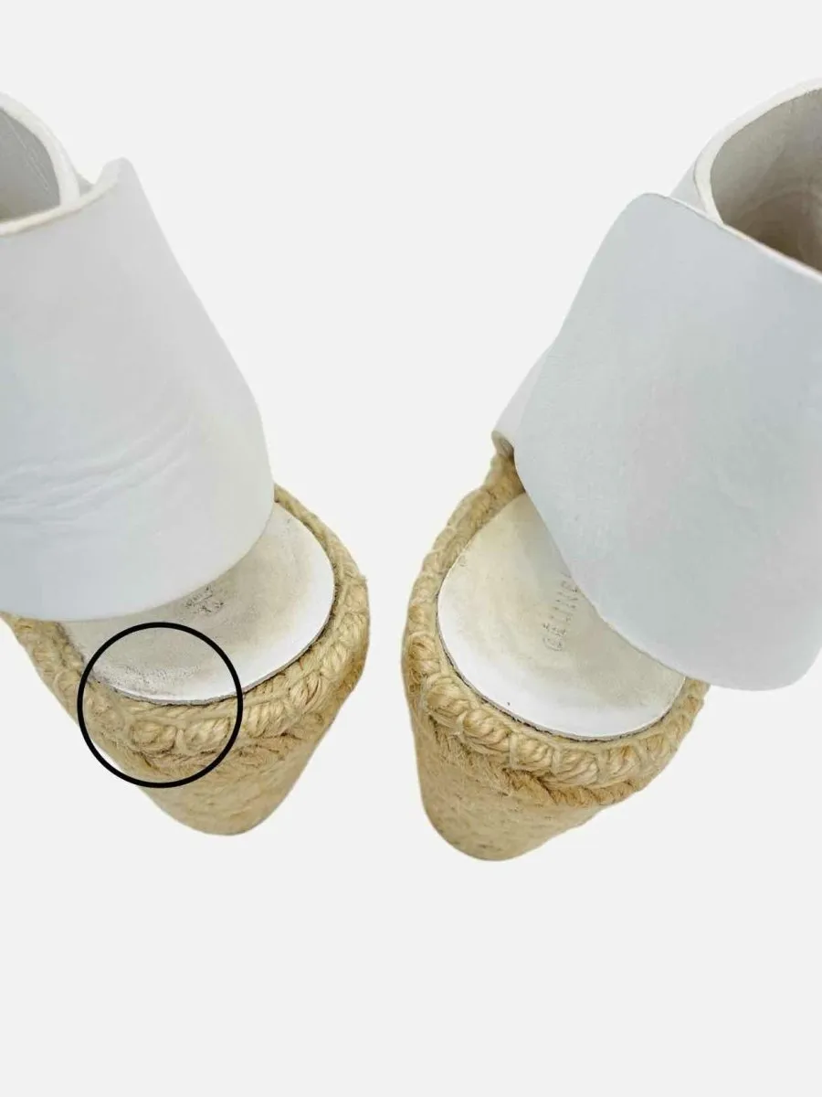 CELINE Espadrille White Wedges 38
