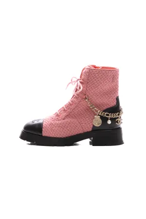 Chain Lace Up Boots - Size 39