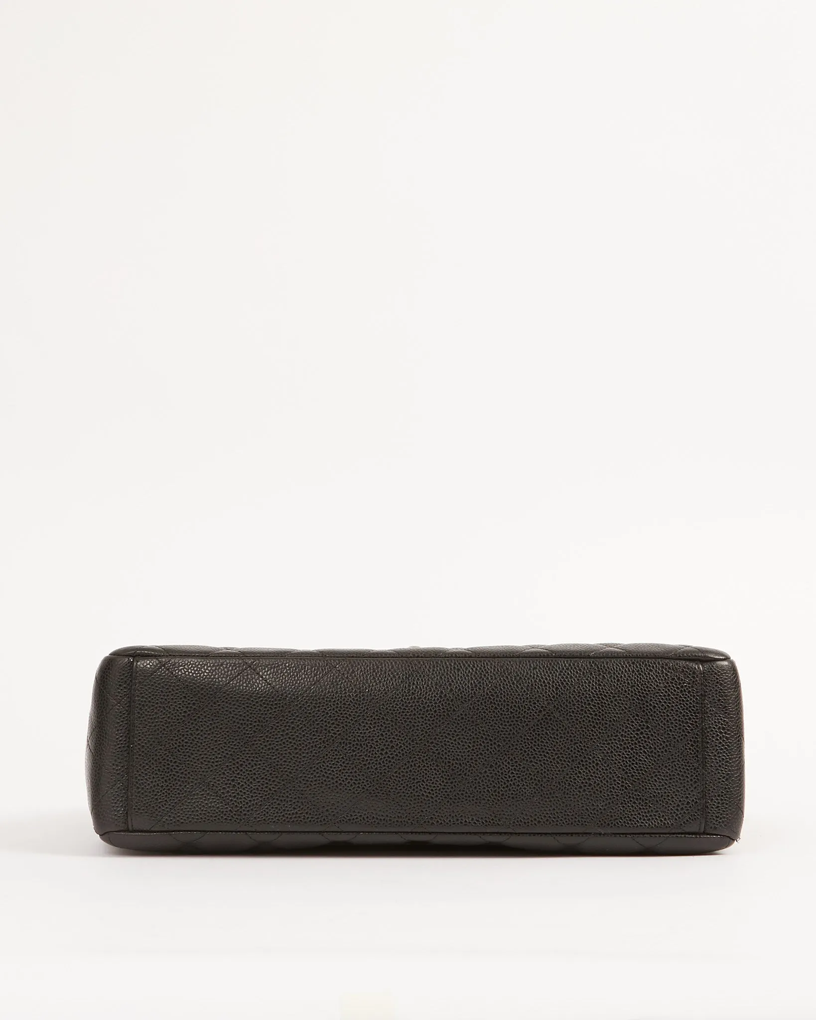 Chanel Black Caviar Quilted Single Flap Classic Maxi Bag