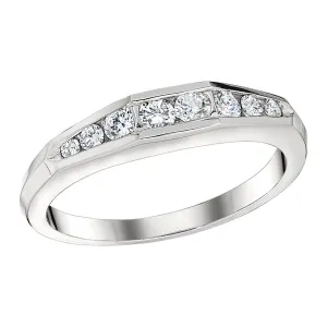 Channel Tapered Diamond Wedding Band with Knife Edge