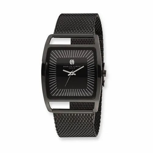 Charles Hubert Black IP-Plated Stainless Steel Milanese Band 38mm Case Men' Watch