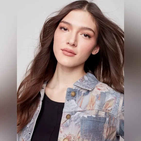 Charlie B Printed Reversible Jean Jacket