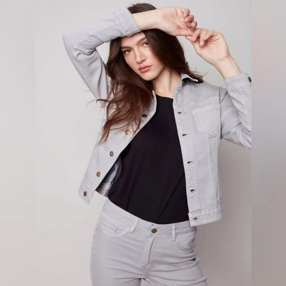 Charlie B Printed Reversible Jean Jacket