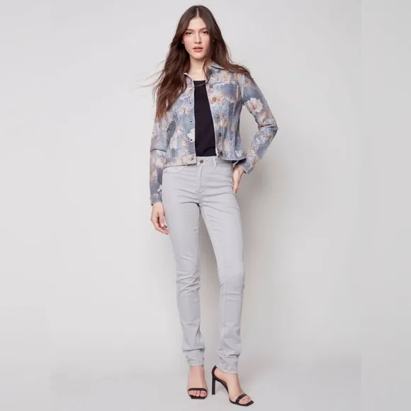 Charlie B Printed Reversible Jean Jacket