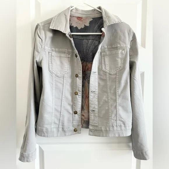 Charlie B Printed Reversible Jean Jacket
