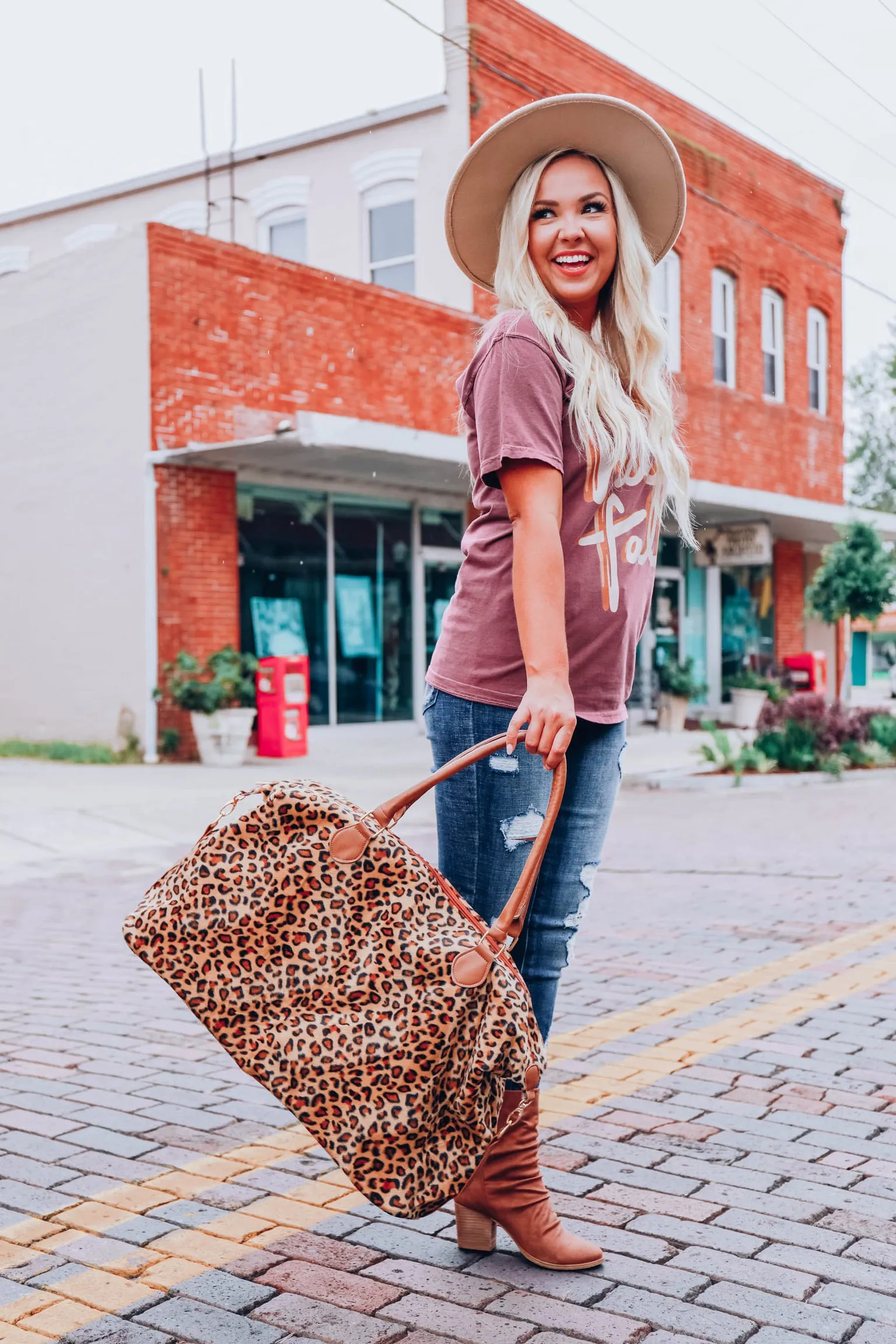 Charlie Leopard Weekender Tote