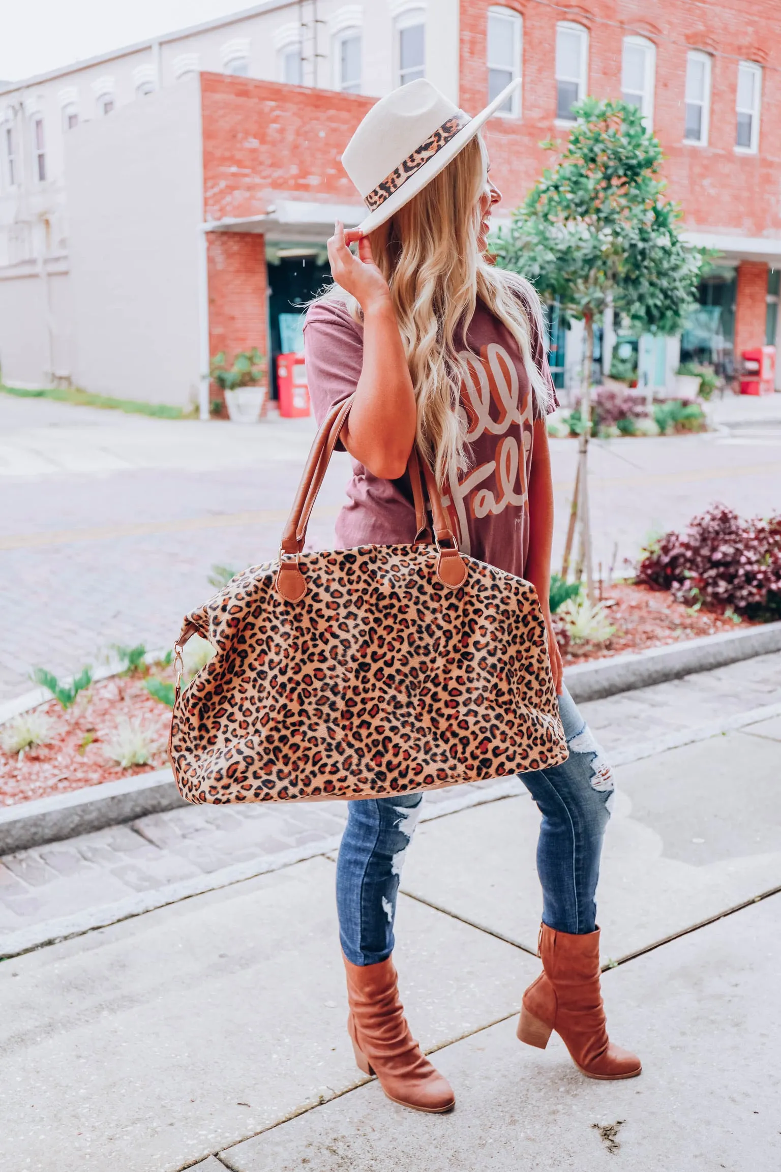 Charlie Leopard Weekender Tote