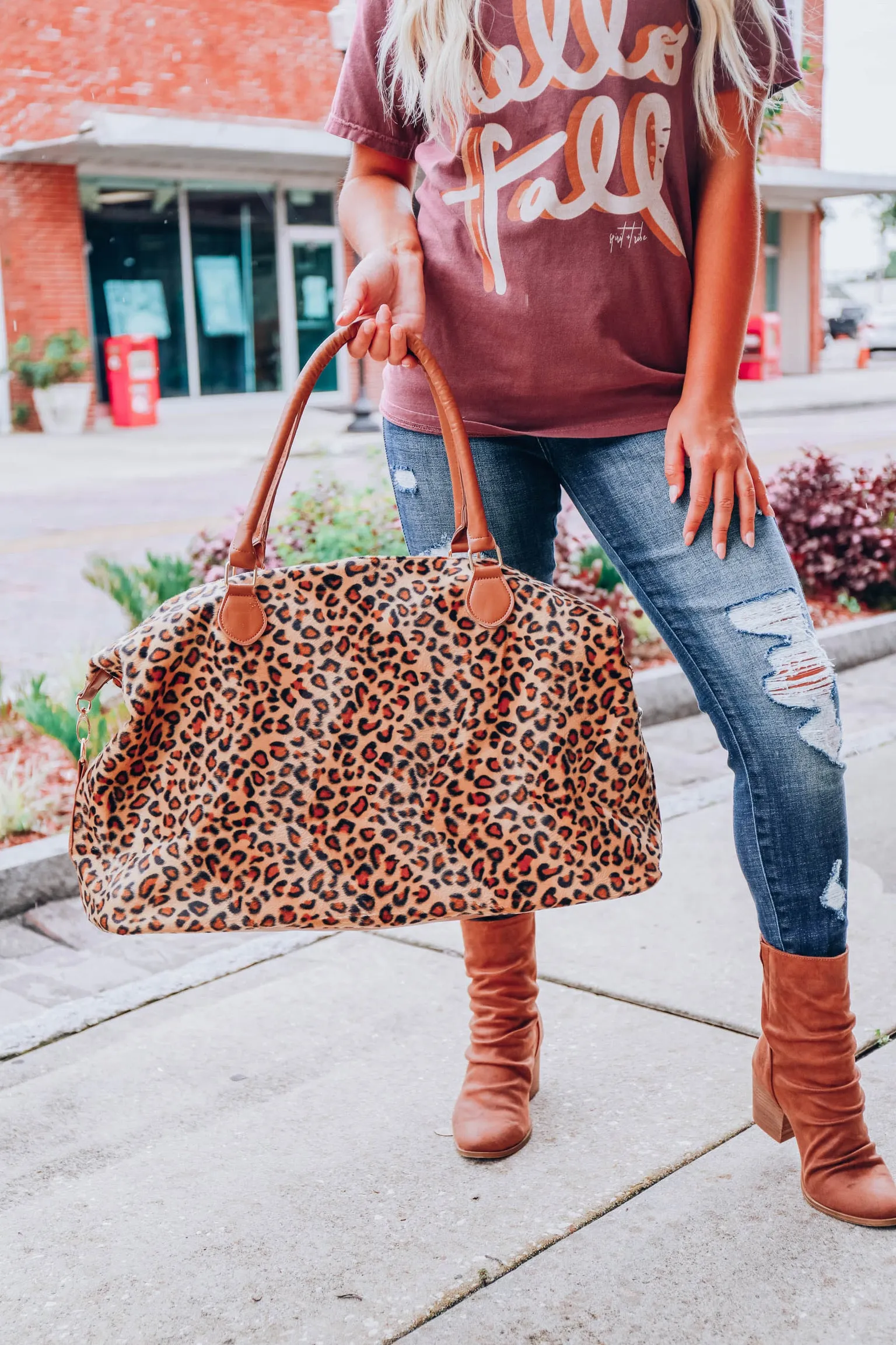 Charlie Leopard Weekender Tote