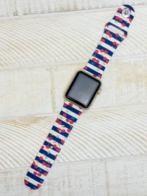 Cherries Printed Silicone Smart Watch Band - S/M