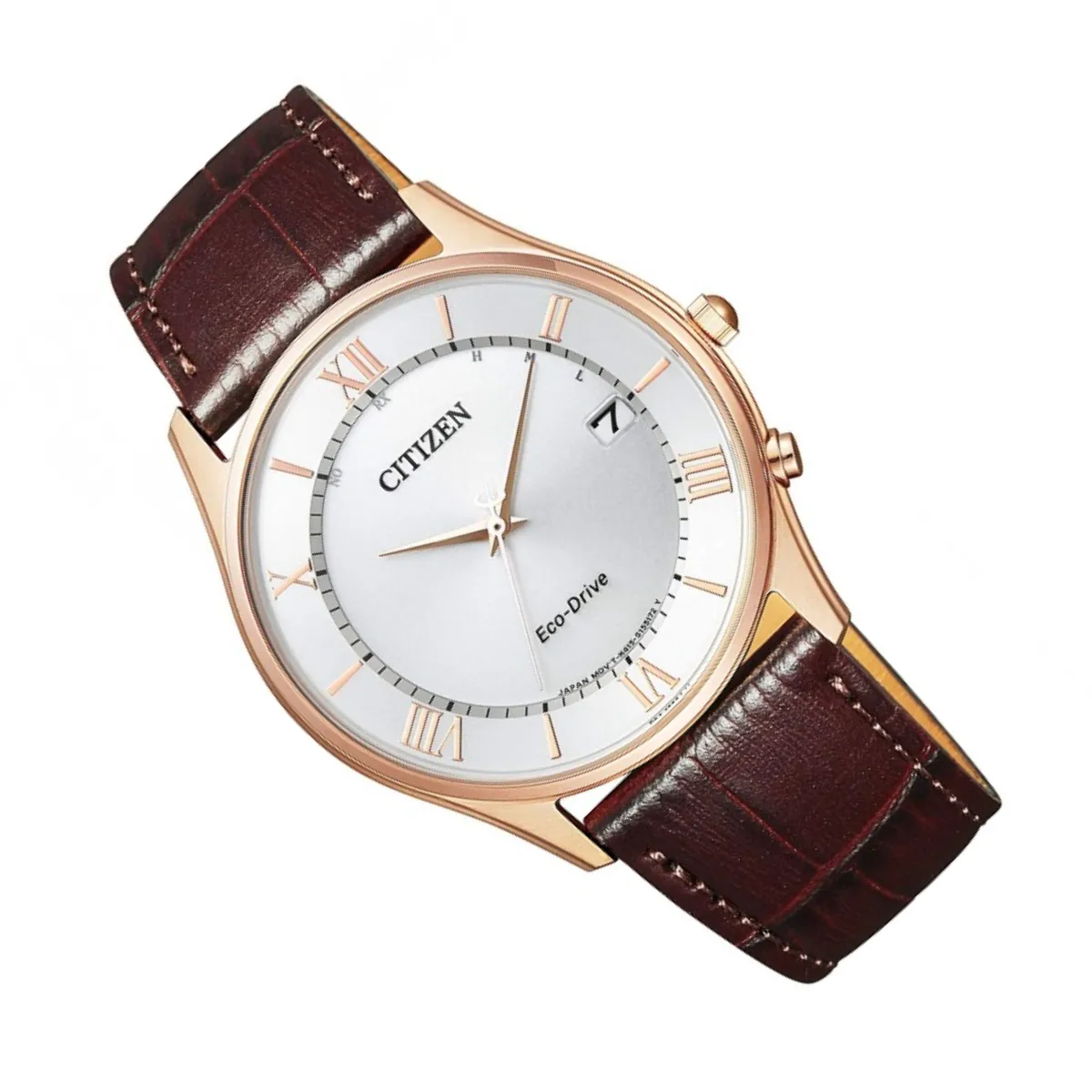 Citizen Collection AS1062-08A AS1062 AS1062-08 Eco-Drive Radio Controlled Leather Watch