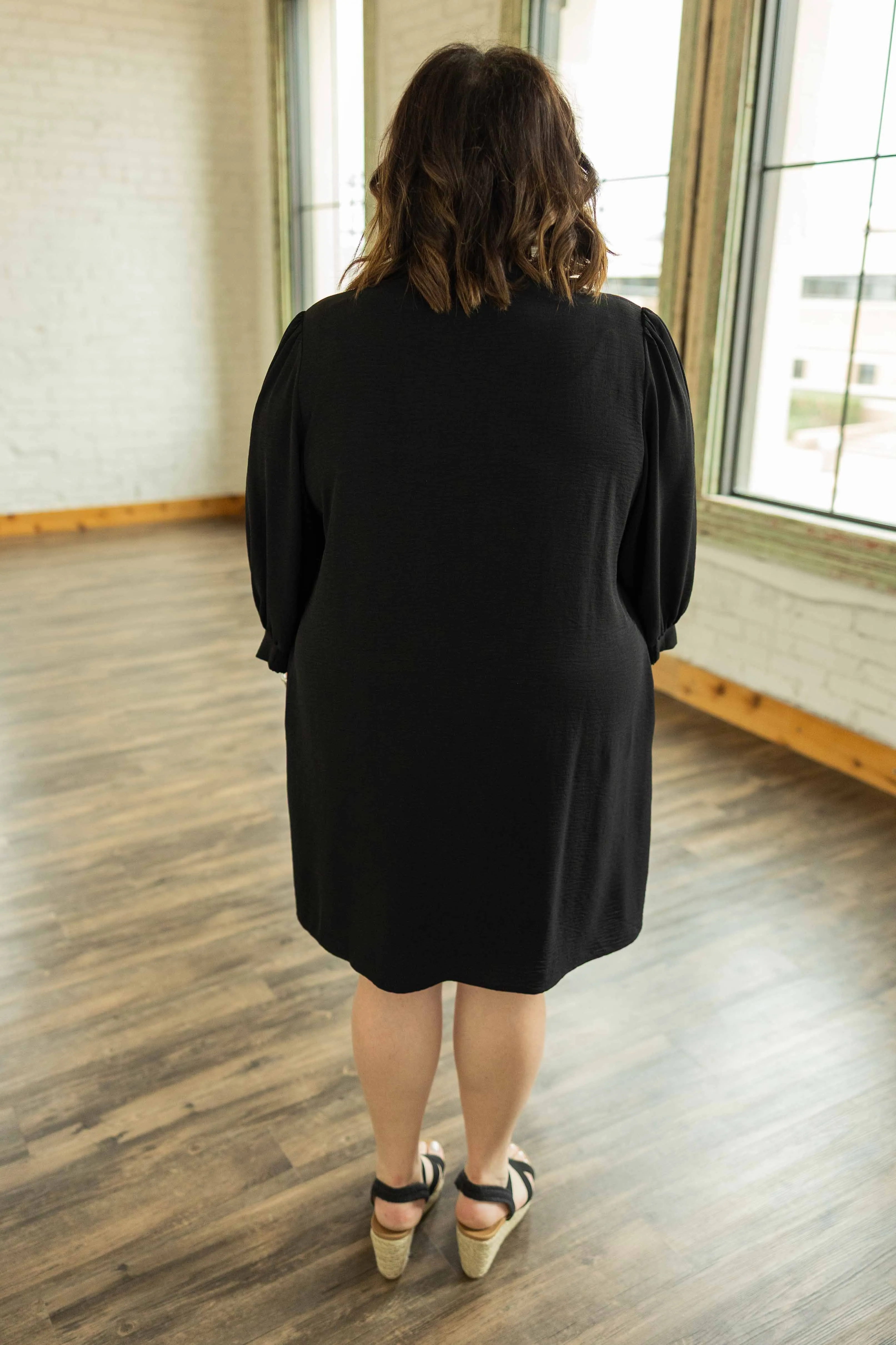 CLARA PLUS 3/4 SLEEVE MINI DRESS