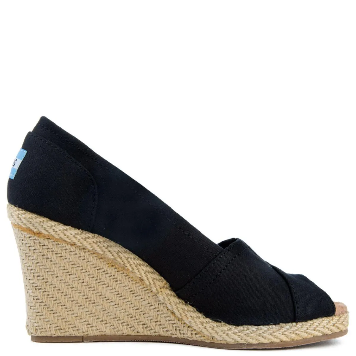 Classic Black Canvas Wedge Sandal