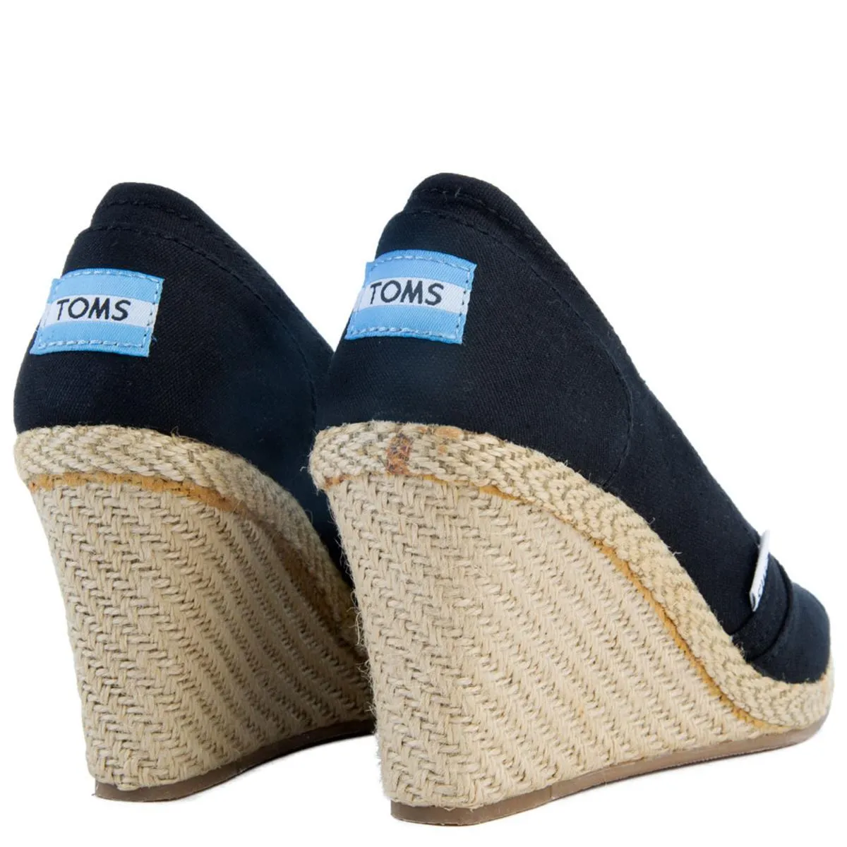 Classic Black Canvas Wedge Sandal