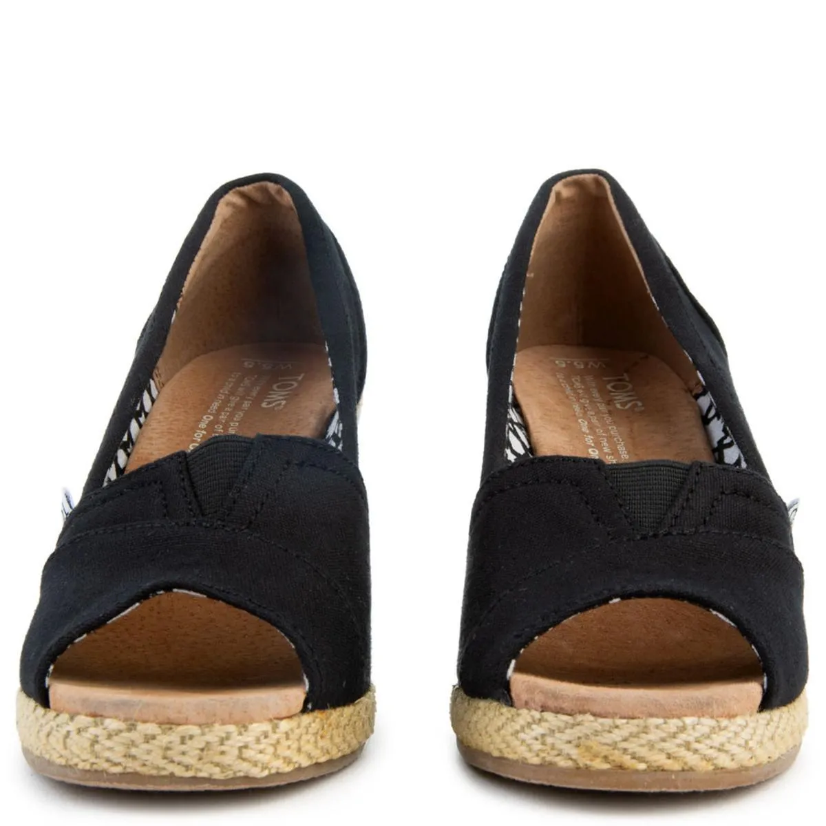 Classic Black Canvas Wedge Sandal