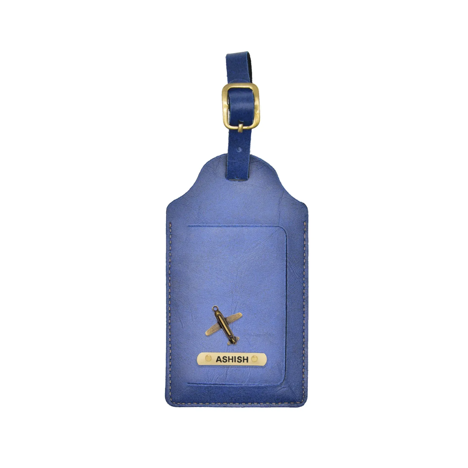 Classy Leather Customized Luggage Tag (Blue)