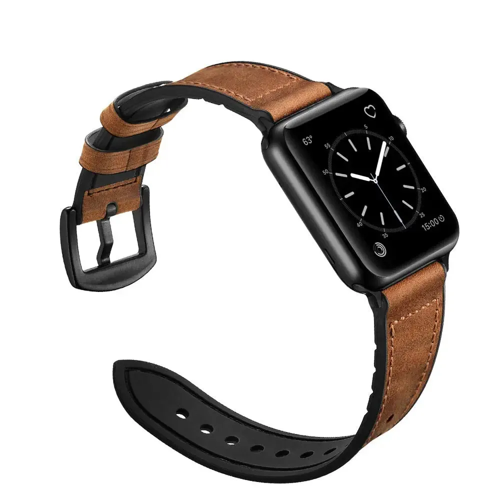 Classy Leather   Silicon Hybrid Bands