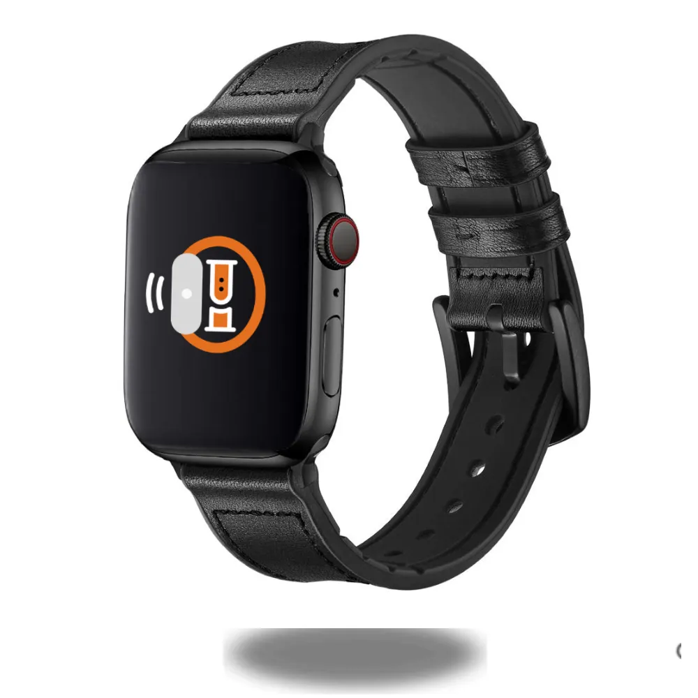 Classy Leather   Silicon Hybrid Bands