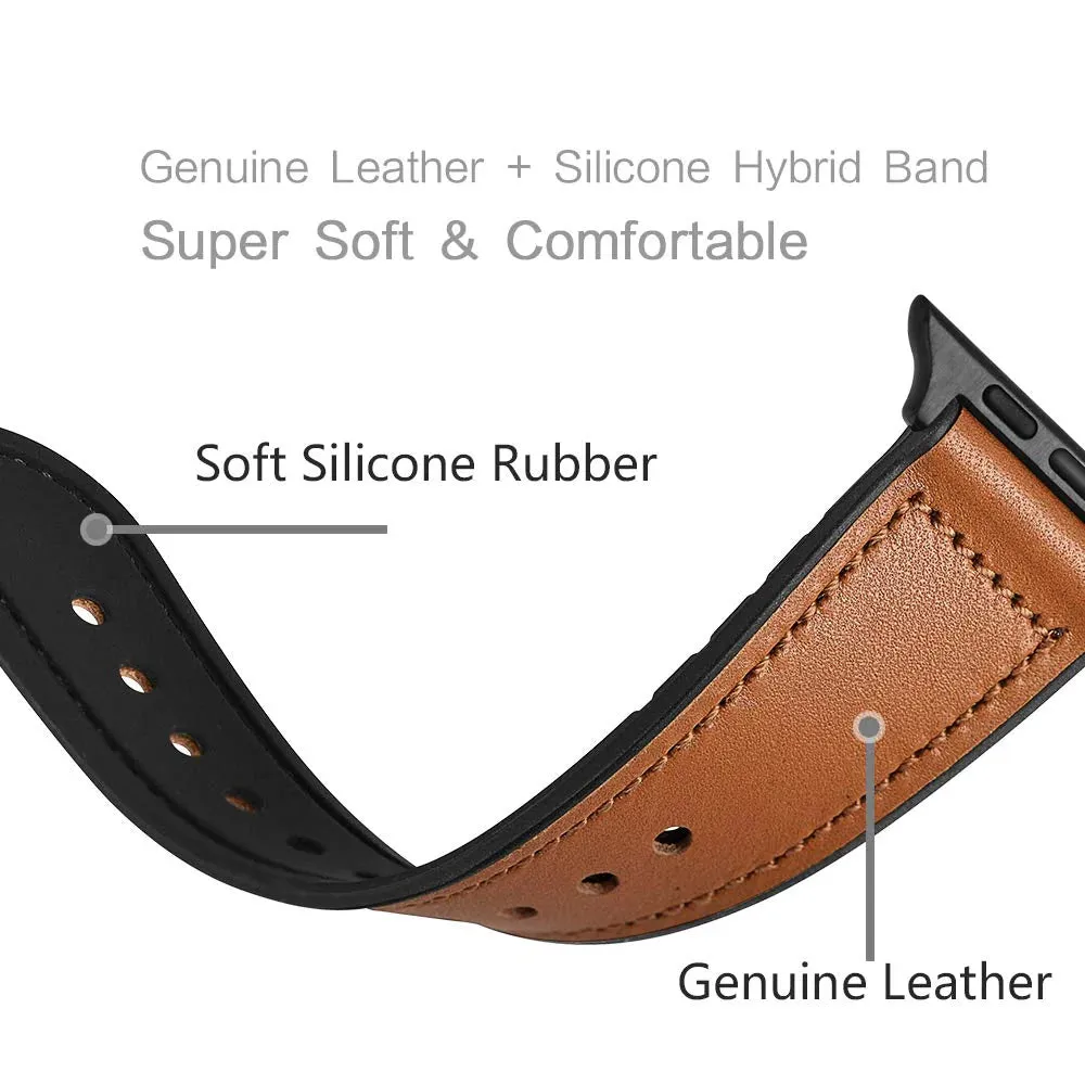 Classy Leather   Silicon Hybrid Bands