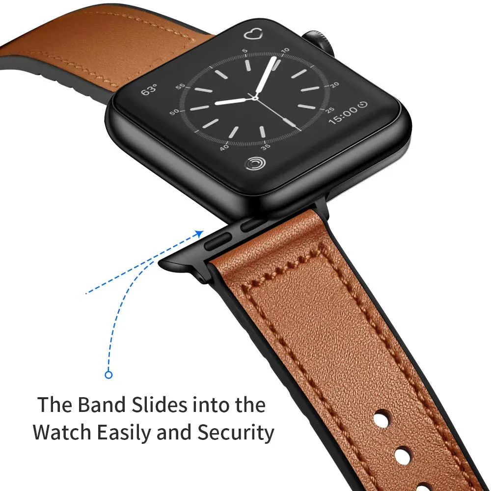 Classy Leather   Silicon Hybrid Bands
