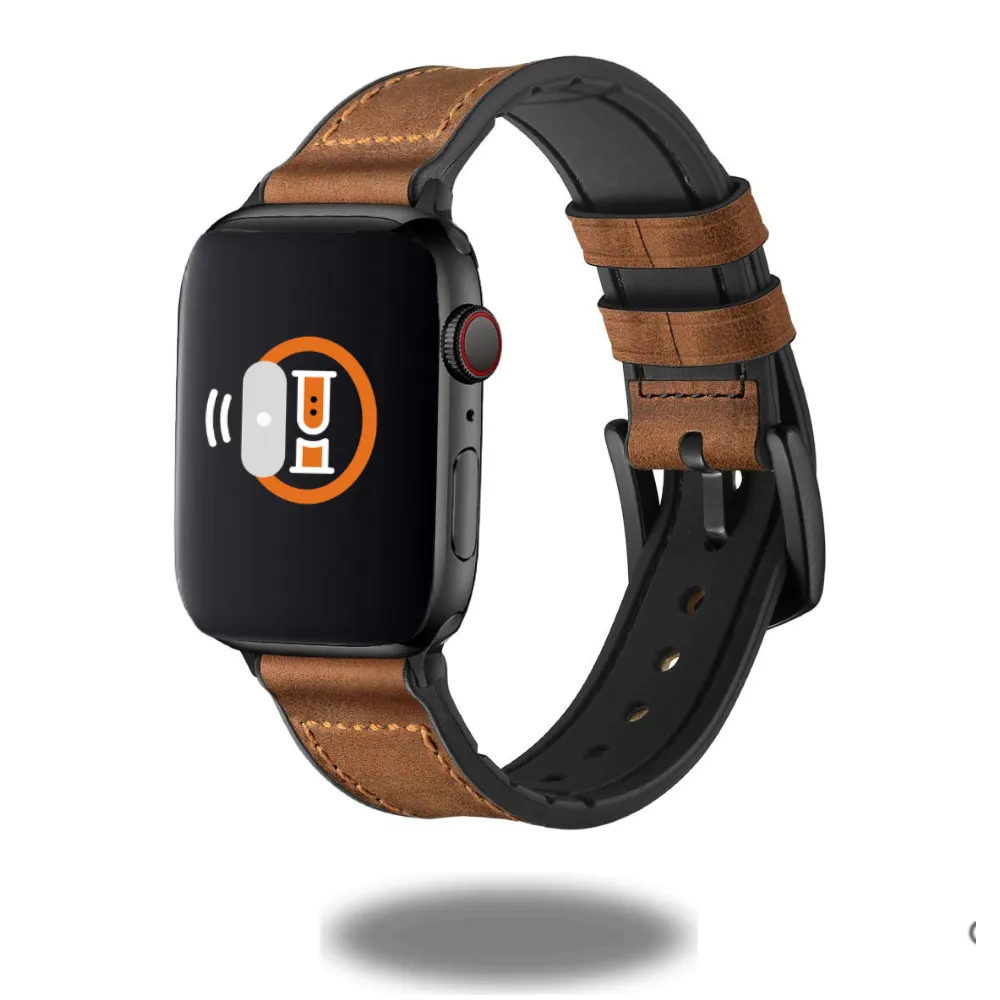 Classy Leather   Silicon Hybrid Bands