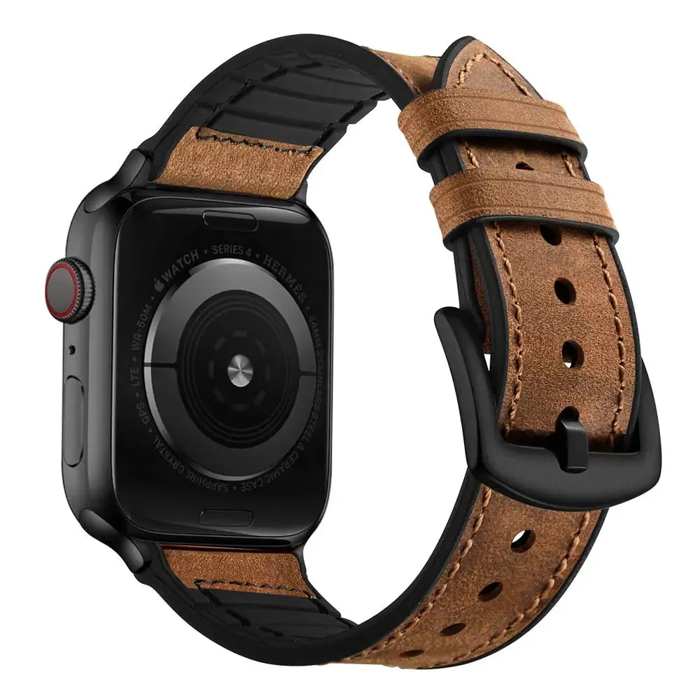 Classy Leather   Silicon Hybrid Bands