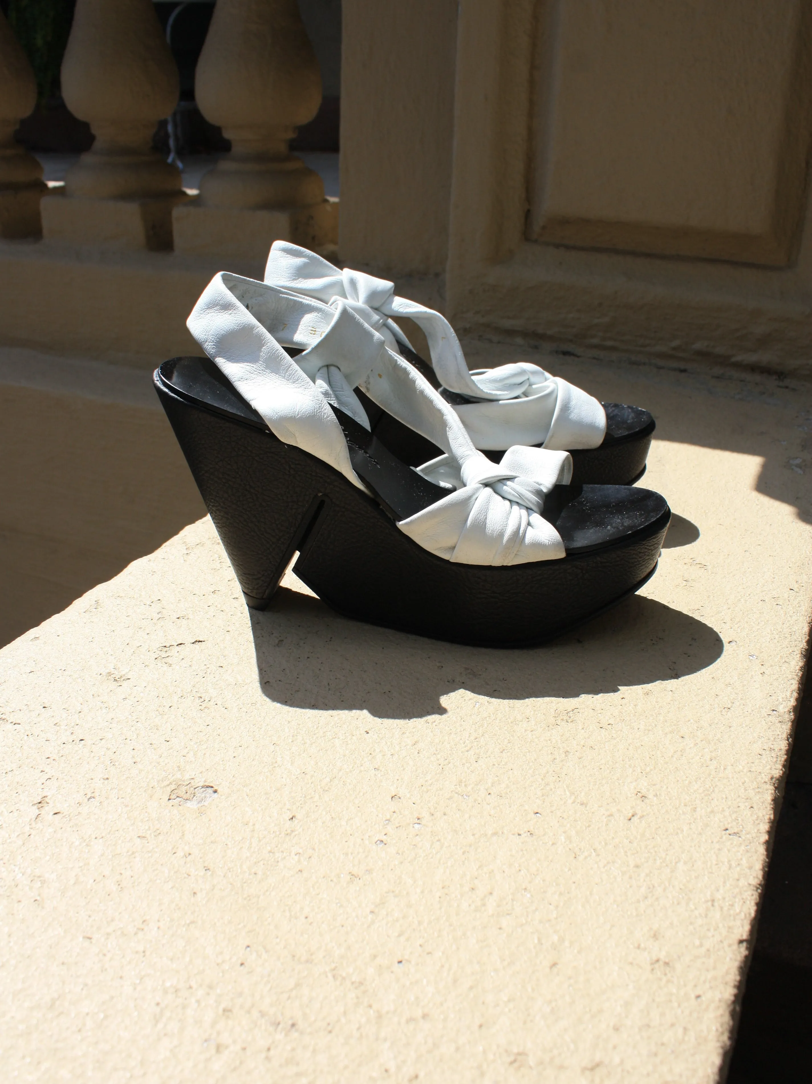 Clergerie Black & White Wedges (7)