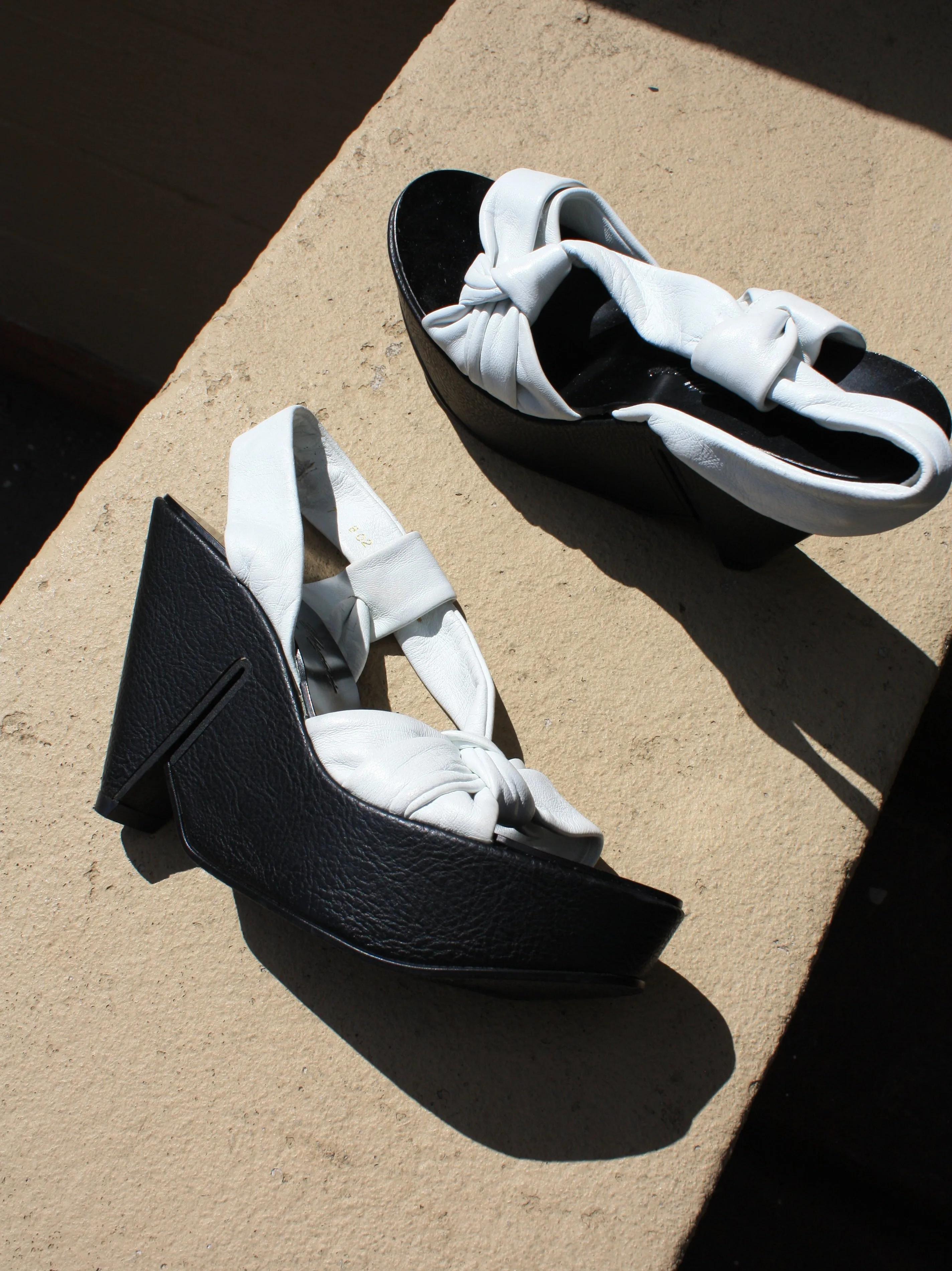 Clergerie Black & White Wedges (7)