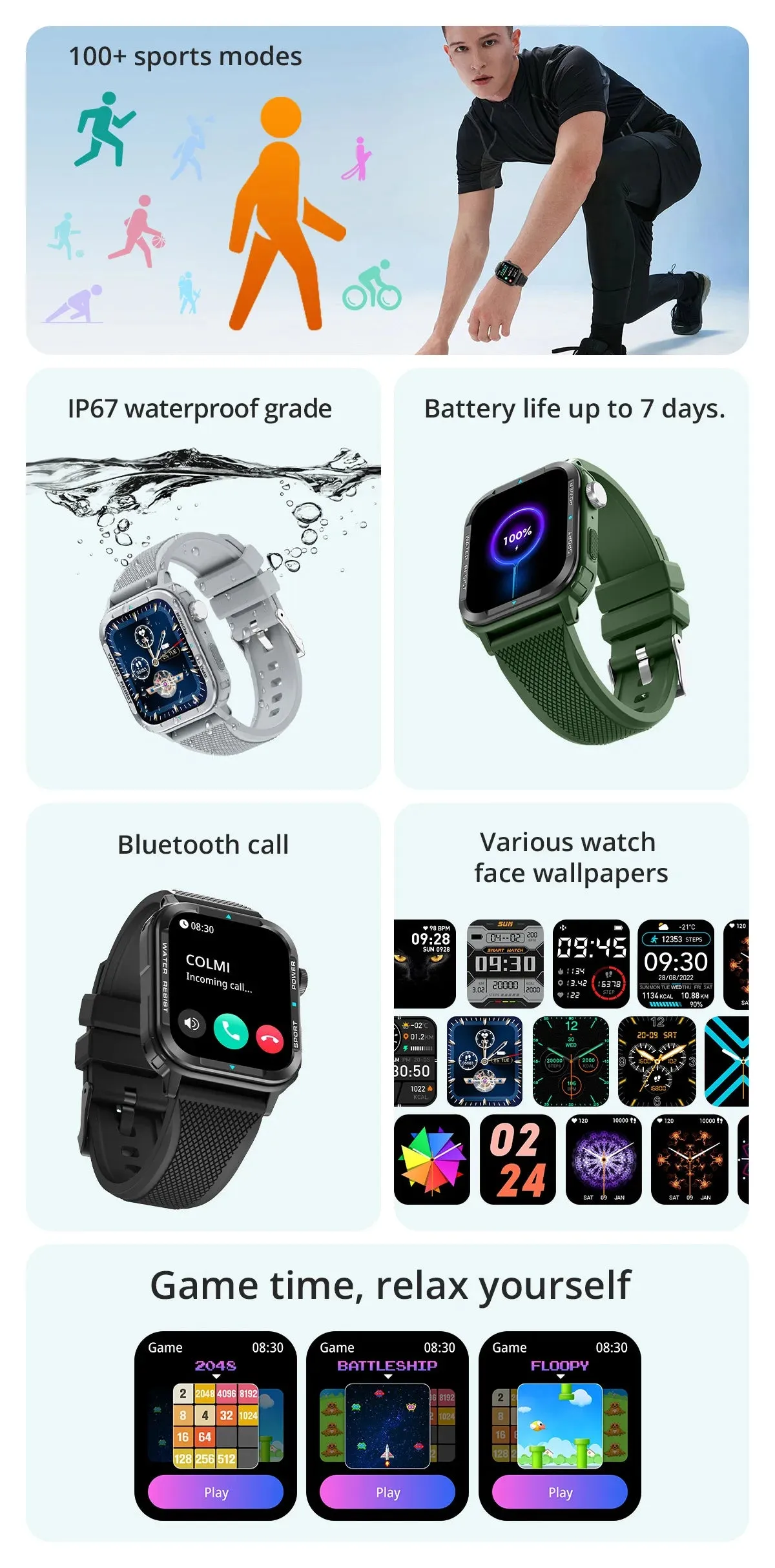 COLMI M41 1.90" HD Display Smart Fitness Watch