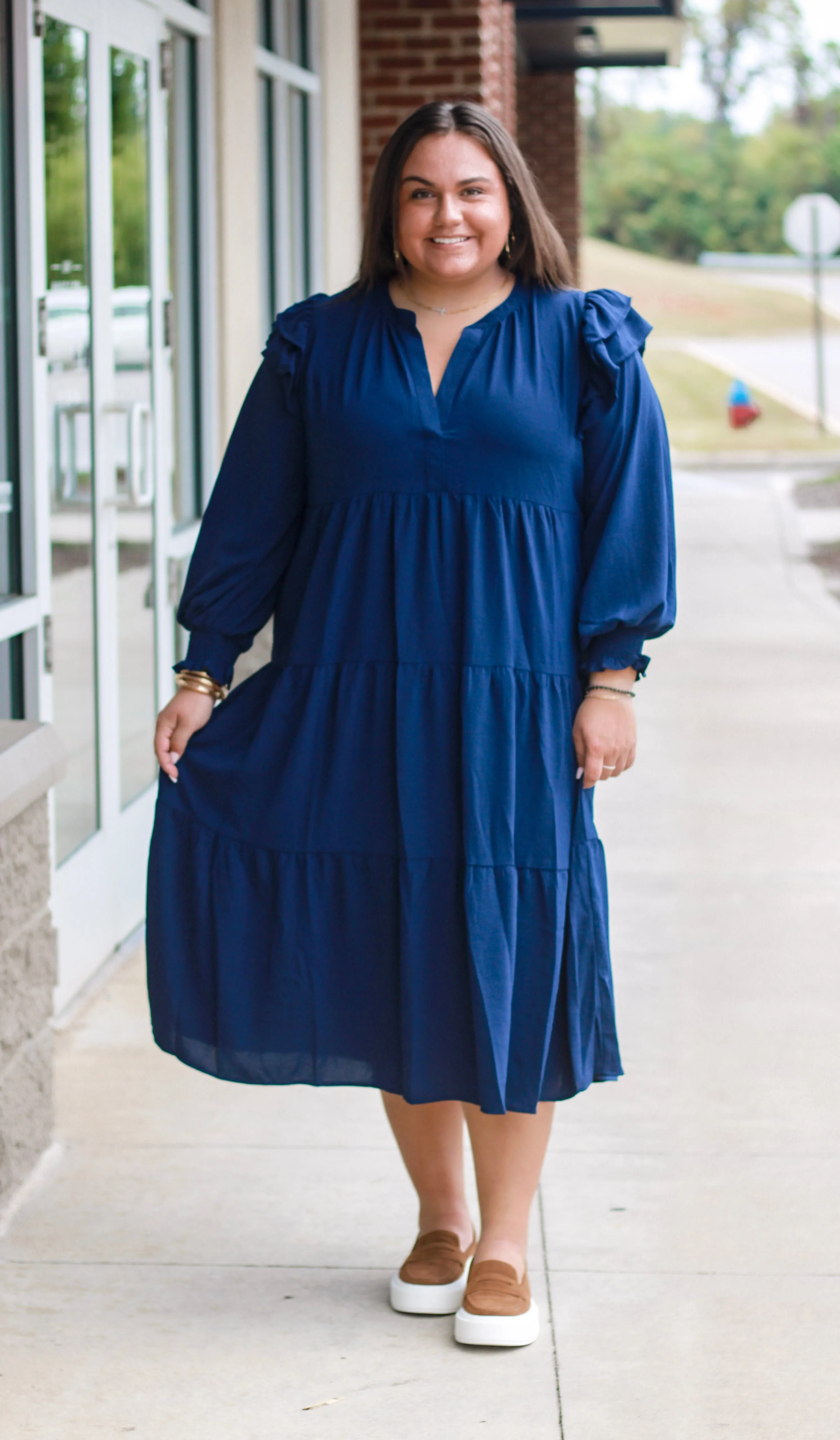 Come Sunday Maxi Dress in Navy