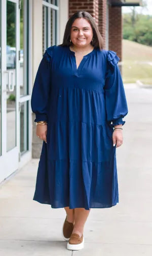 Come Sunday Maxi Dress in Navy