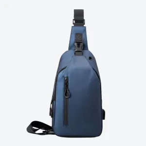 Compact Waterproof Sling Bag with Zippers