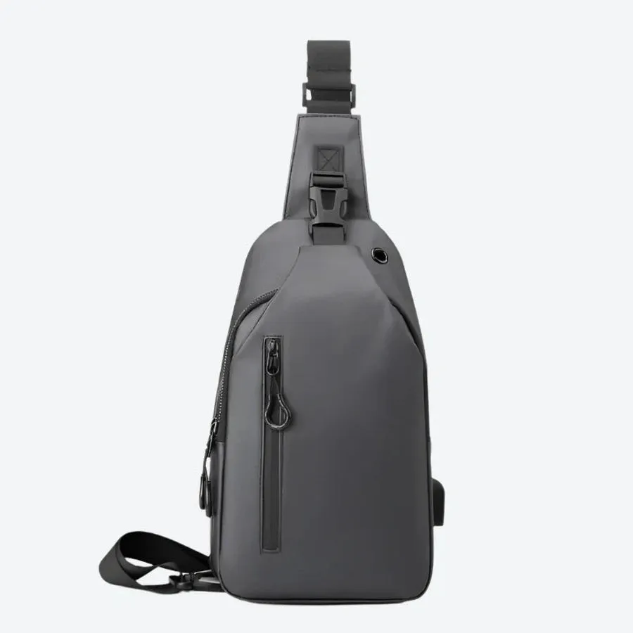 Compact Waterproof Sling Bag with Zippers