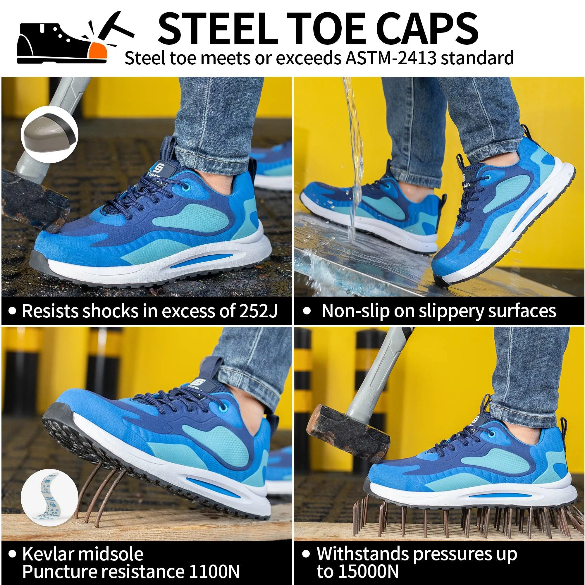 Composite Defender Blue Safety Shoes