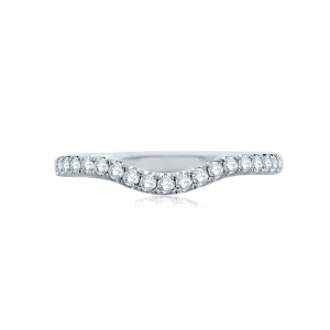 Contour Diamond French Pave Wedding Band with Signature Shank
