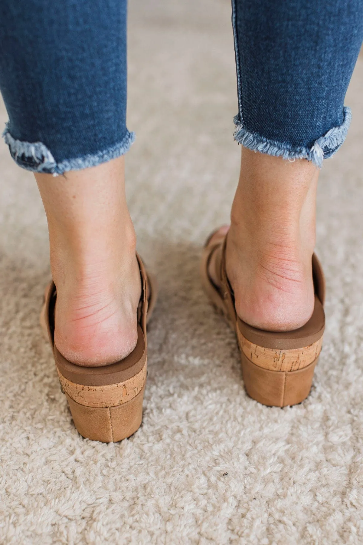 Corky's Bashful Wedge Sandals- Caramel