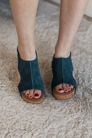 Corky's Carley Wedge Sandals- Teal