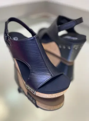 Corkys Smooth Black Tiffanee Wedge