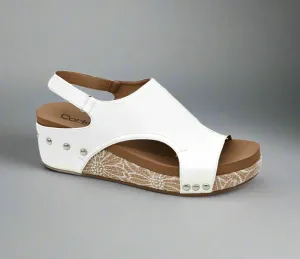 Corkys Volta II Wedge Sandals in White Combo