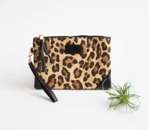 Corner Detail Wristlet- Leopard Print