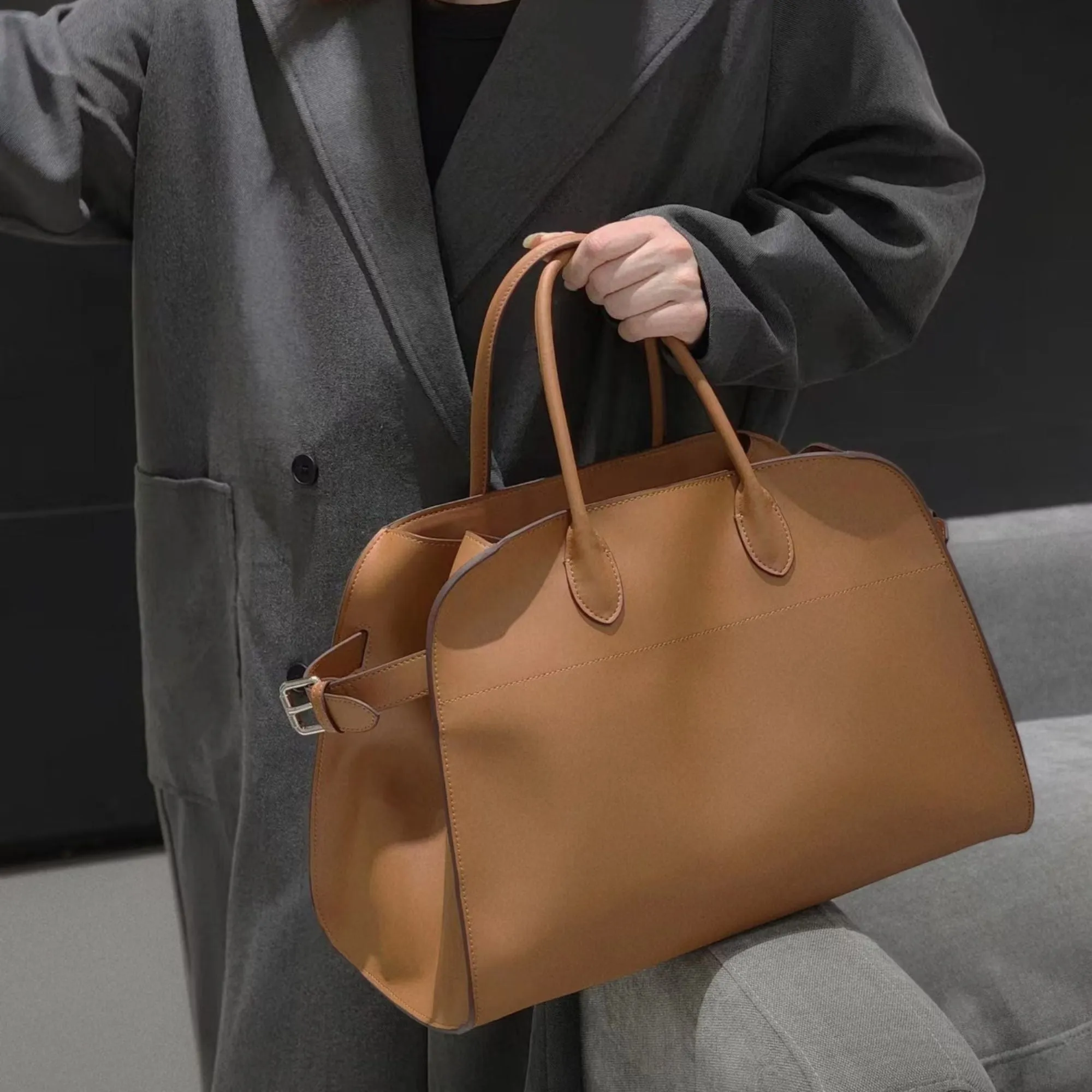 Cowhide Leather Retro Handbag | Women Tote Bag