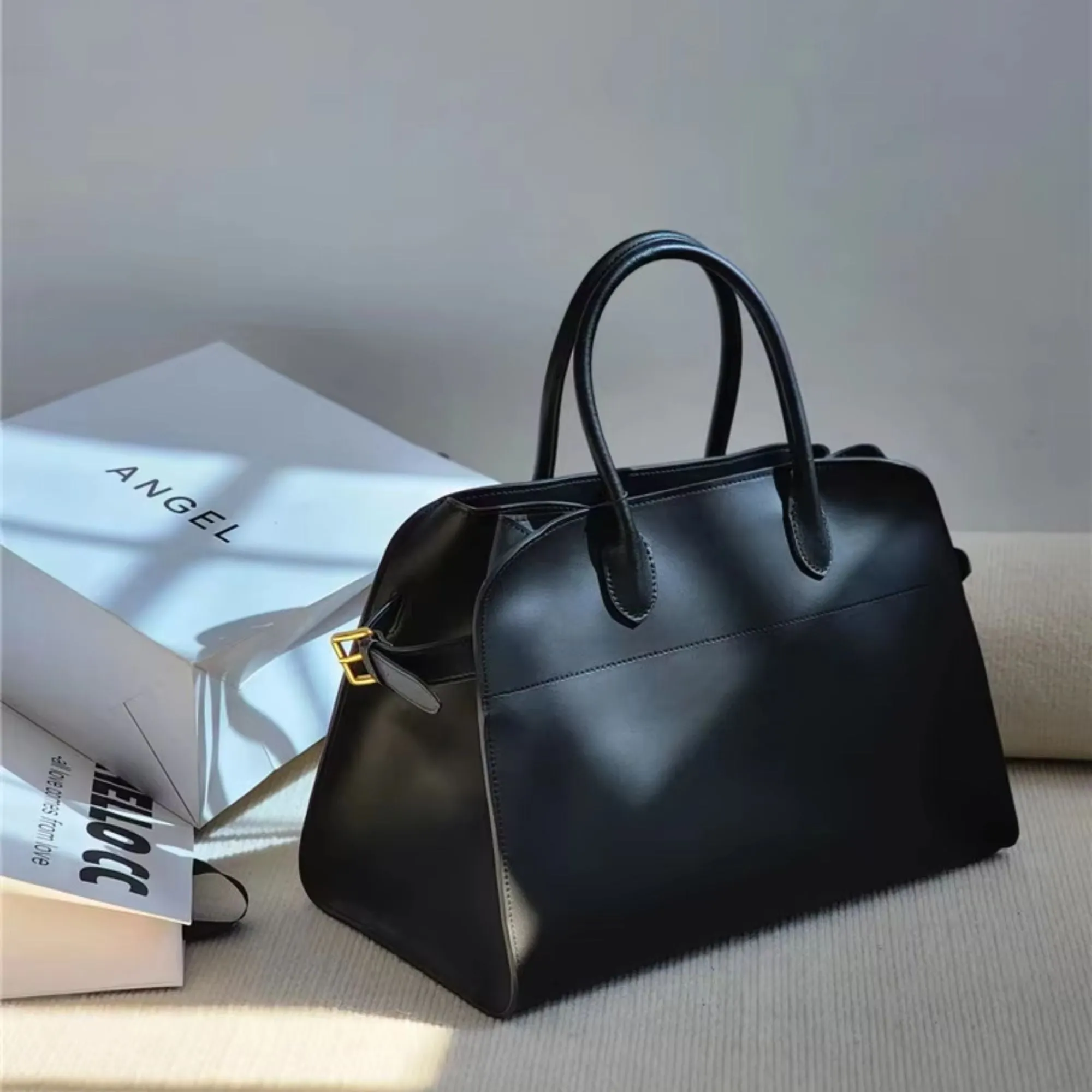 Cowhide Leather Retro Handbag | Women Tote Bag