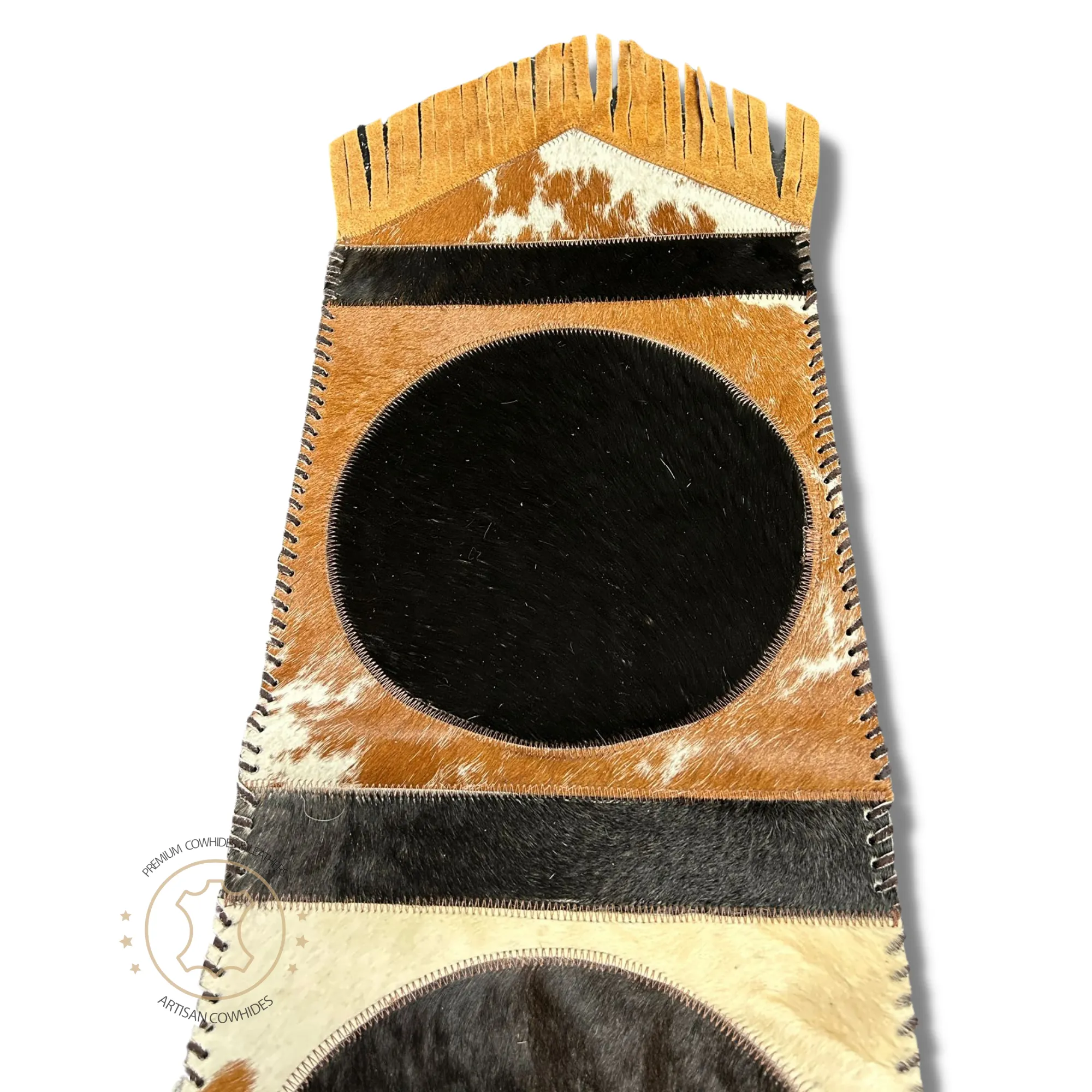 Cowhide Table Runner Solid Design 6ft long - Table Decor Runner