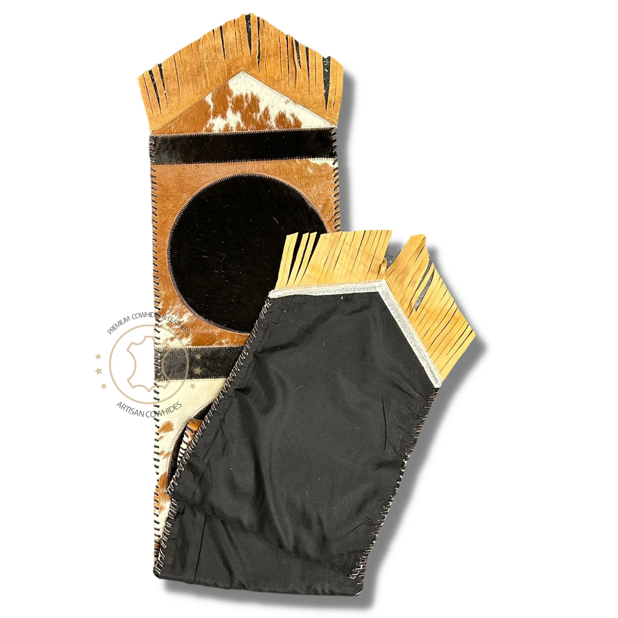 Cowhide Table Runner Solid Design 6ft long - Table Decor Runner