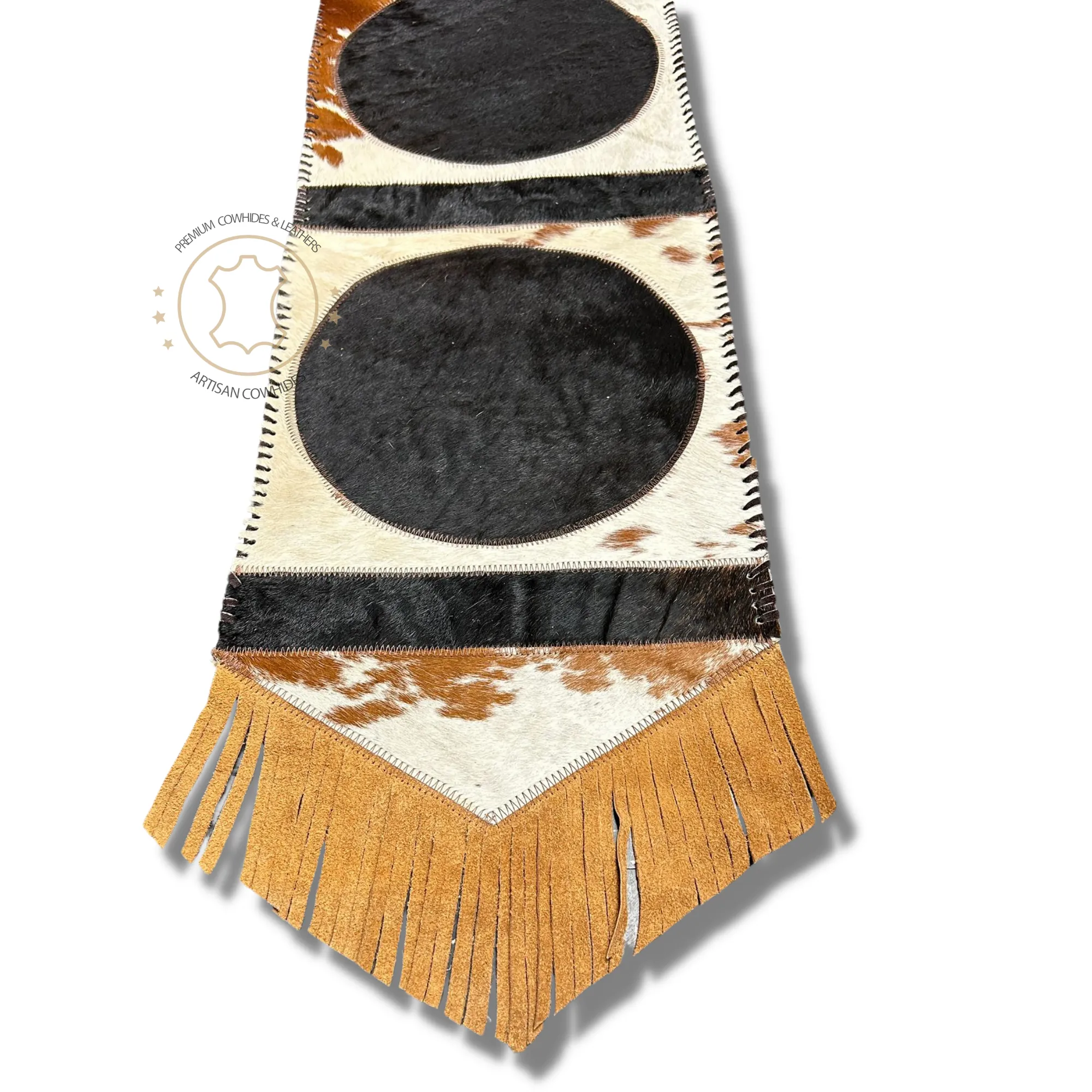 Cowhide Table Runner Solid Design 6ft long - Table Decor Runner