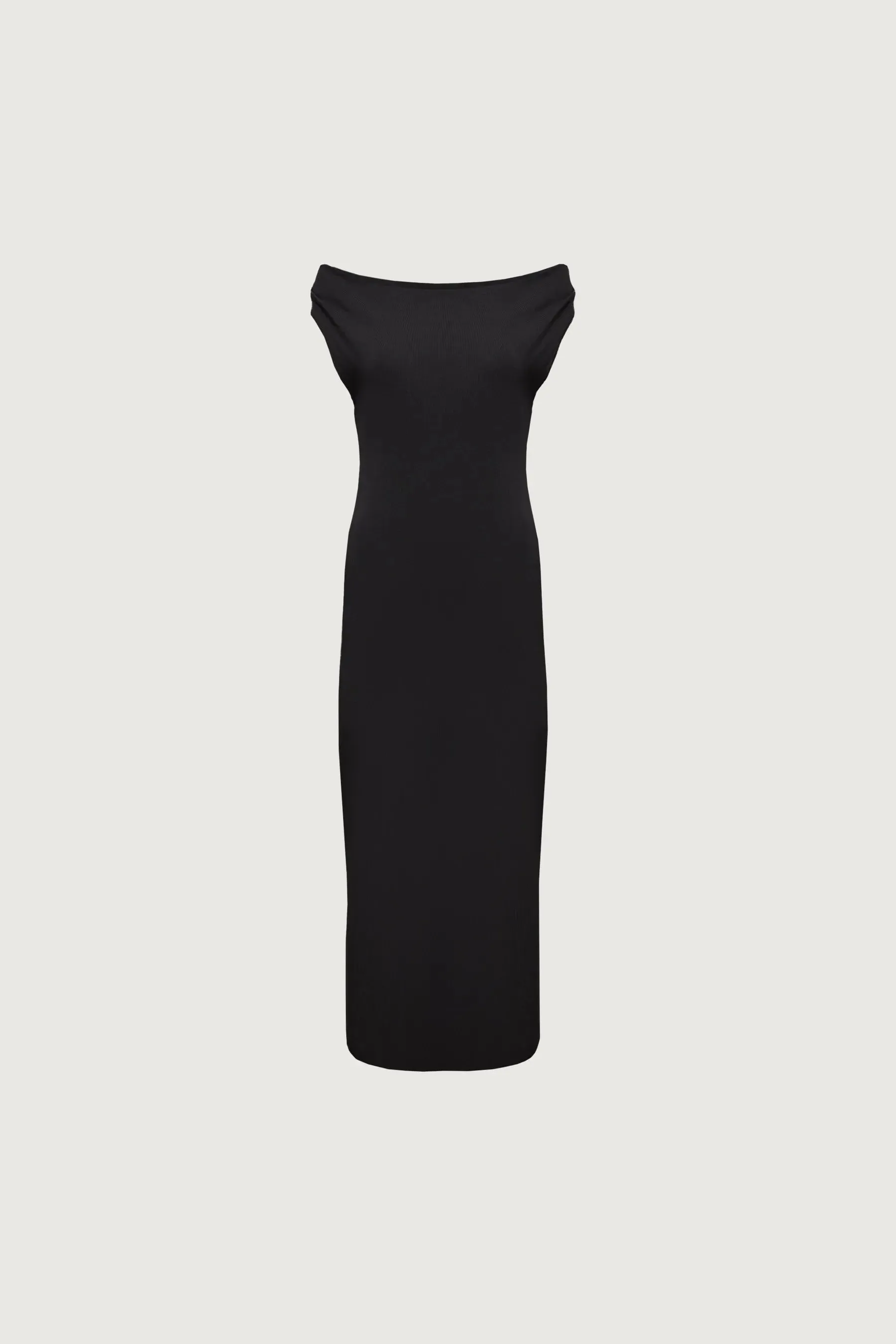Cowl Neckline Off Shoulder Midi Dress